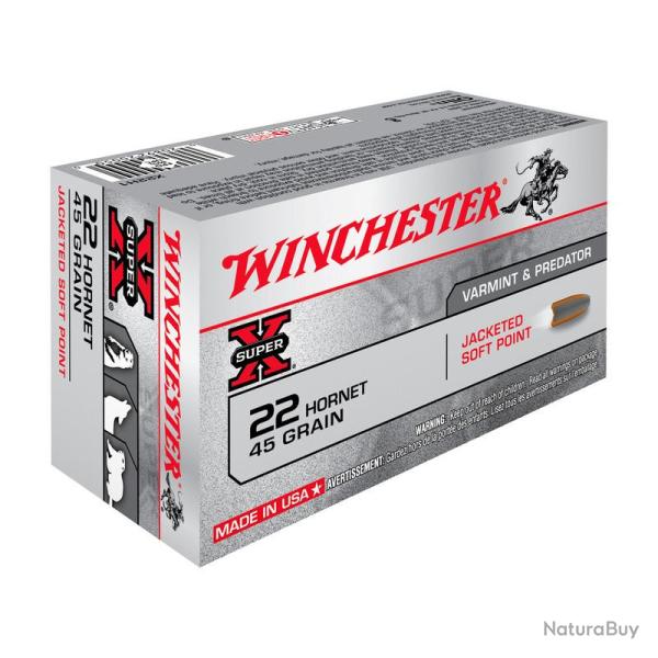 BOITE DE 50 CARTOUCHES WINCHESTER CAL.22Hornet POWER-POINT 45GR