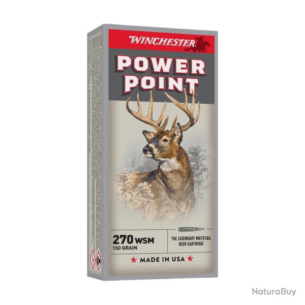 BOITE DE 20 CARTOUCHES WINCHESTER CAL.270WSM POWER-POINT 150GR