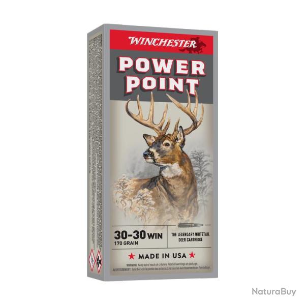 BOITE DE 20 CARTOUCHES WINCHESTER CAL.30-30Win POWER-POINT 170GR
