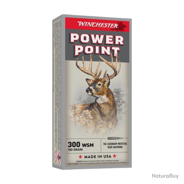 BOITE DE 20 CARTOUCHES WINCHESTER CAL.300WSM POWER-POINT 180GR