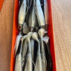 Leurre souple monté Delalande gris swat Shad 11cm 10gr