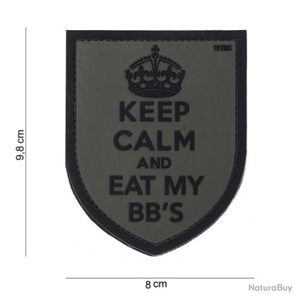 Patch 3D PVC Keep calm gris et noir avec velcro | 101 Inc (0001 0898)