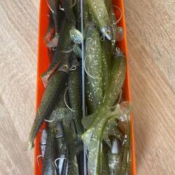 Leurre souple monté Delalande vert swat Shad 9cm 7g