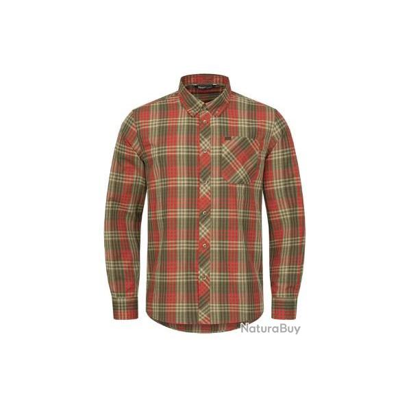 DB24 - Chemise BLASER herren hemd levin rouge et marron
