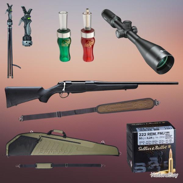Wahoo approche ! Tikka T3x cal.222rem avec lunette et ses accessoires
