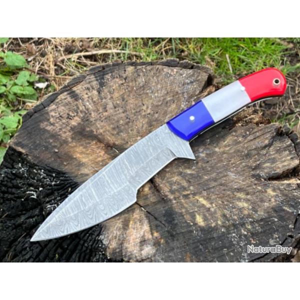 Couteau forg� damas LLF s�rie COMMANDO 30cm �dition patriote