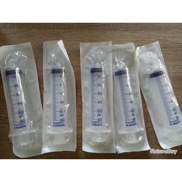 Lot 5 seringues et aiguilles - 60ml