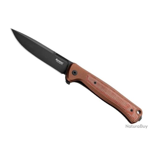 COUTEAU LIONSTEEL SKINNY ALUMINIUM TERRE/MICARTA NATUREL BLACKWASH