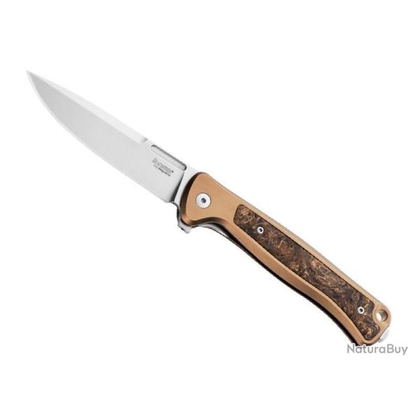 COUTEAU LIONSTEEL SKINNY TITANIUM BRONZE/FIBRE DE CARBONE DORE