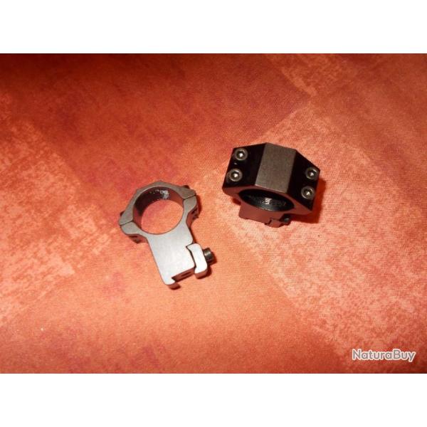 Paire de Colliers Montage Lunette   #19     25,4mm pour rail de 11mm