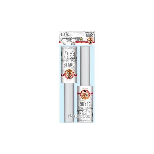 2X Fumig�ne � main Blanc - "Le tigre"- Fum�e �paisse 45 secondes