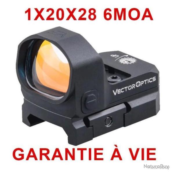 POINT ROUGE TACTIQUE 1X20X28 6MOA 10 NIVEAUX D'ILLUMINATION (8 JOUR - 2 NUIT) GARANTIE � VIE