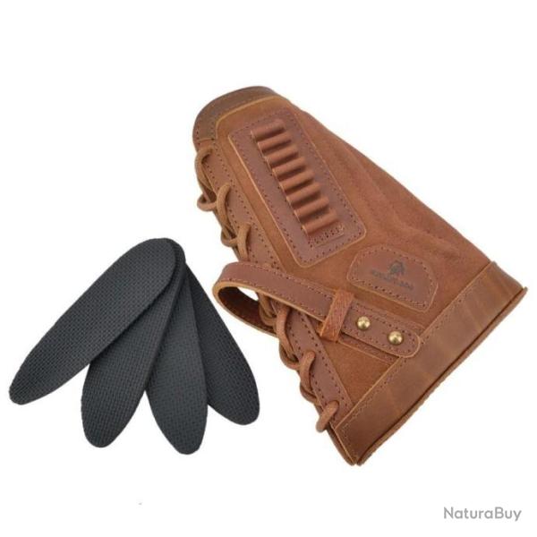 Busc de Crosse Tress� en Cuir Cartouchi�re Cal.22, .22LR, .22MAG, .17- LIVRAISON GRATUITE
