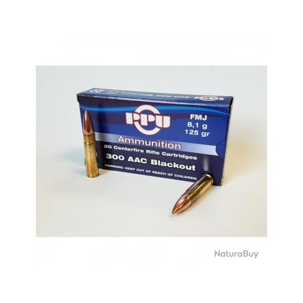 CARTOUCHES PARTIZAN CAL. .300 Blackout AAC 125 Grs. FMJ 1 boite ( 20 munitions)