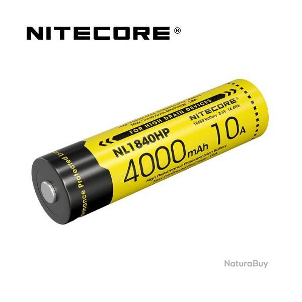 Batterie Nitecore NL1840HP 18650 - 4000mAh 3.6V prot�g�e Li-ion