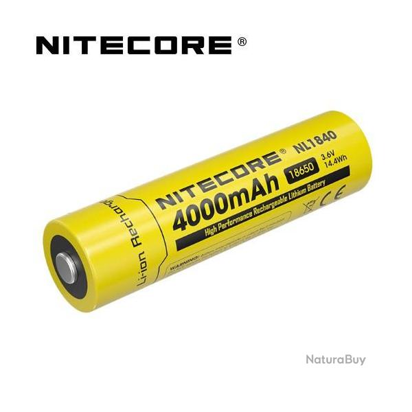 Batterie Nitecore NL1840 18650 - 4000mAh 3.6V prot�g�e Li-ion