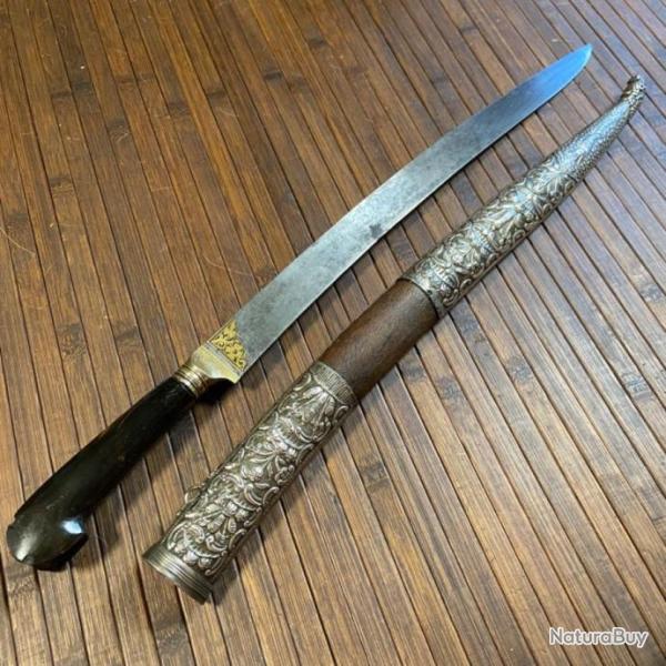 BEAU ET TR�S GRAND POIGNARD KARD / PECH KABZ ARGENT ET OR