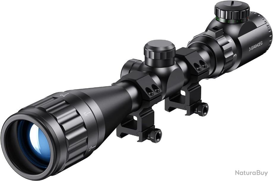 Lunettes de visée pour fusil, bipieds, collimators, viseurs à point rouge, lampes de poche