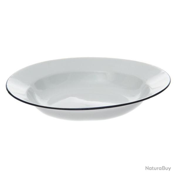 Assiette �maill�e blanche