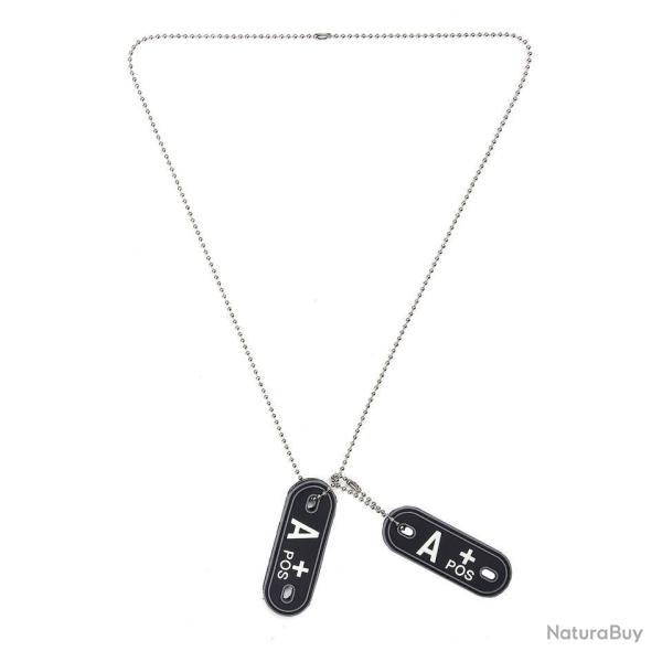 Dog tag PVC Groupe sanguin � A+ �