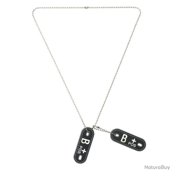 Dog tag PVC Groupe sanguin � B+ �