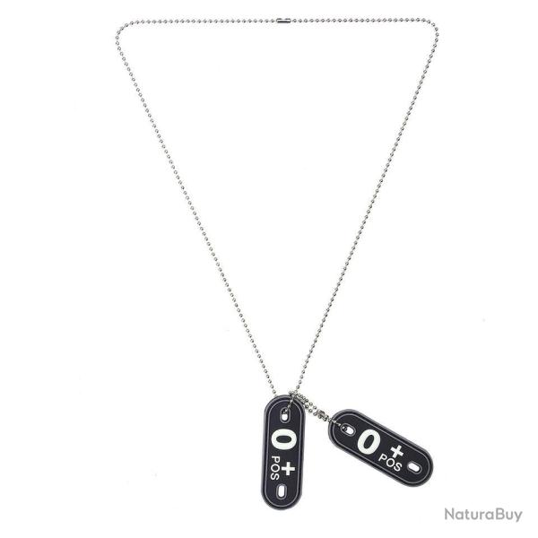 Dog tag PVC Groupe sanguin � O+ �