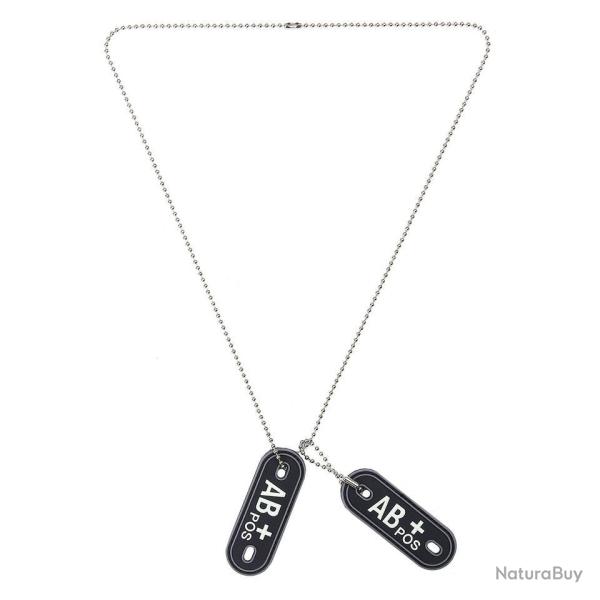 Dog tag PVC Groupe sanguin � AB+ �