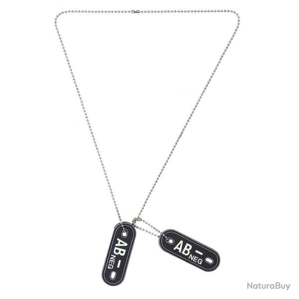 Dog tag PVC Groupe sanguin � AB- �