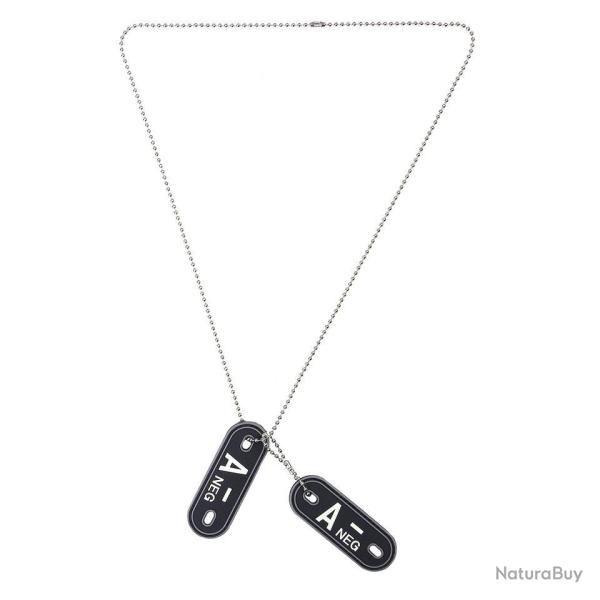 Dog tag PVC Groupe sanguin � A- �