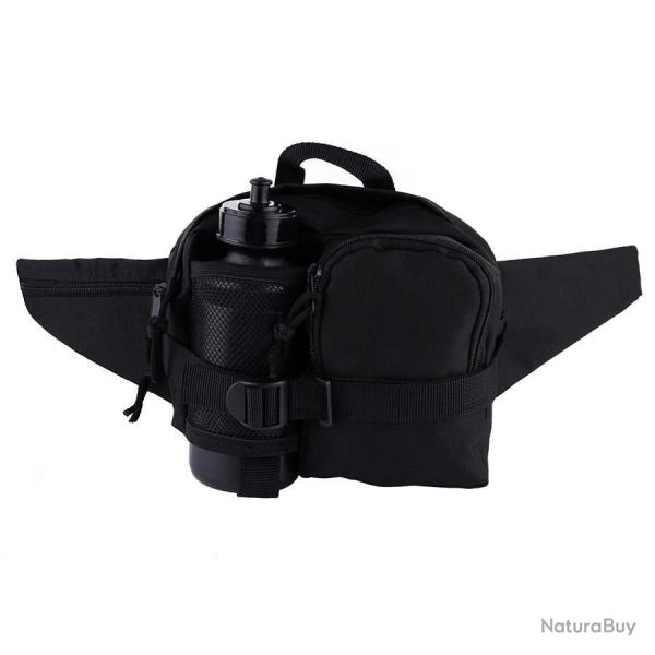 Sac de taille (ou banane) avec gourde (Couleur Noir)
