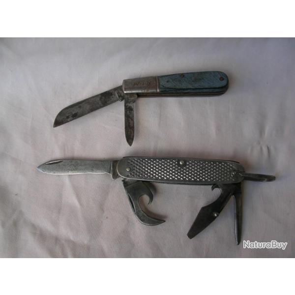 WW2/POSTWAR US LOT DE 2 COUTEAUX AM�RICAINS  MULTIFONCTIONS MILITAIRES KINGSTON BARLOW