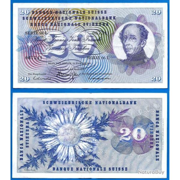 Suisse 20 Francs 1969 Billet Franc Europe Centrale Serie 66