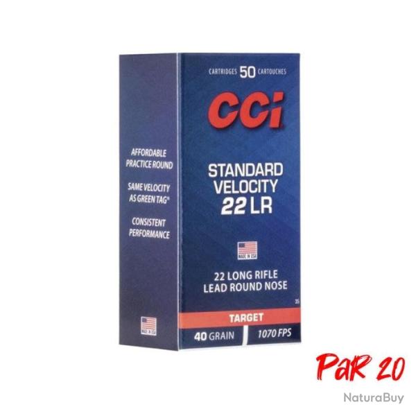 Balles CCI Standard Velocity - Cal. 22LR - Boite de 500 - 22LR / Par 20 / 40