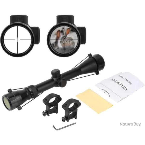 Lunette de vis�e 3-9X40mm �tanche Antichoc Chasse airsoft + Supports Rail Weaver/Picatinny 20mm