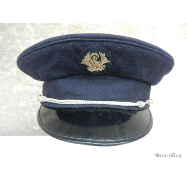 ancienne casquette d'employ� municipal insigne brod� cannetille