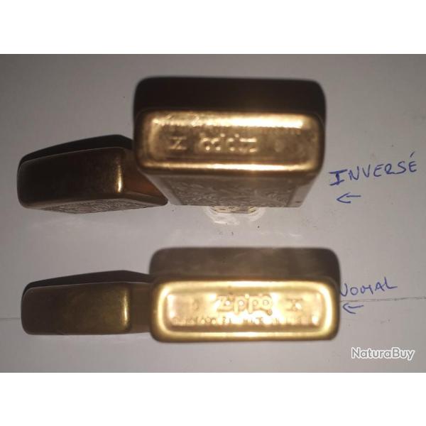 Briquet Zippo venetian faut� (Marquages  invers� )