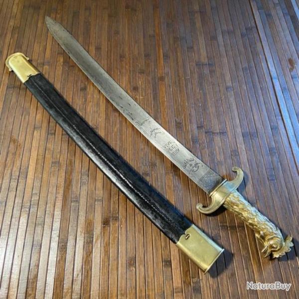 SUPERBE GLAIVE / SABRE DE LA GARDE CONSTITUTIONNEL DU ROI 1791/1792 COQ ET FLEUR DE LYS