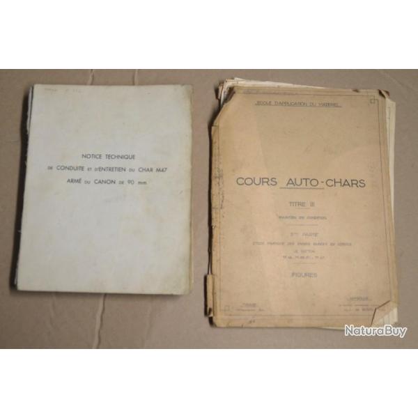 Rare et presque introuvable notice techniques Char mod�le 47 + cours Auto char