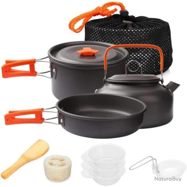 Ensemble Kit Ustensiles Cuisine Plein Air Lgers Aluminium -Camping - LIVRAISONS OFFERTE
