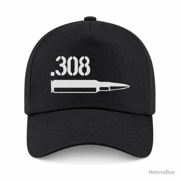 Casquette Arme - Cartouche 308 Winchester - Noir