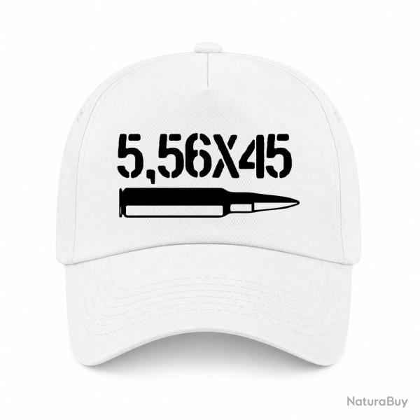 Casquette Arme - Cartouche 5.56�45 - Blanc