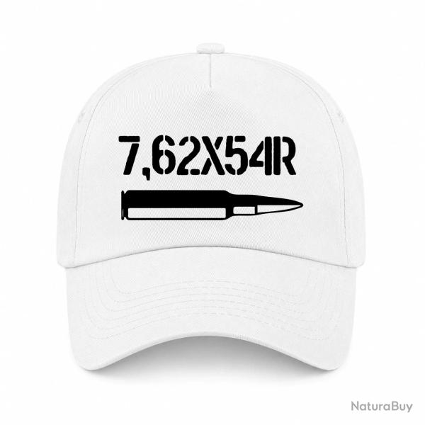 Casquette Arme - Cartouche 7,62x54r - Blanc