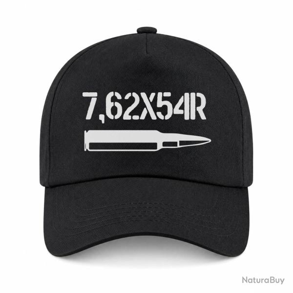 Casquette Arme - Cartouche 7,62x54r - Noir