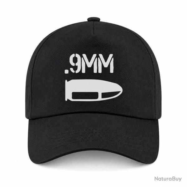 Casquette Arme - Cartouche 9mm - Noir