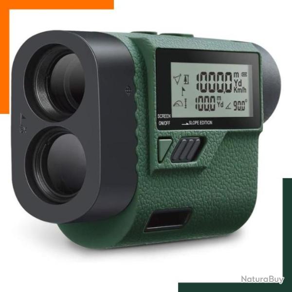T�l�m�tre laser 1000m - Ecran LCD - 6X - IP65 - Vert arm�e - Livraison gratuite et rapide