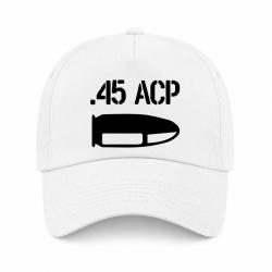 Casquette Arme - Cartouche 45 ACP - Blanc
