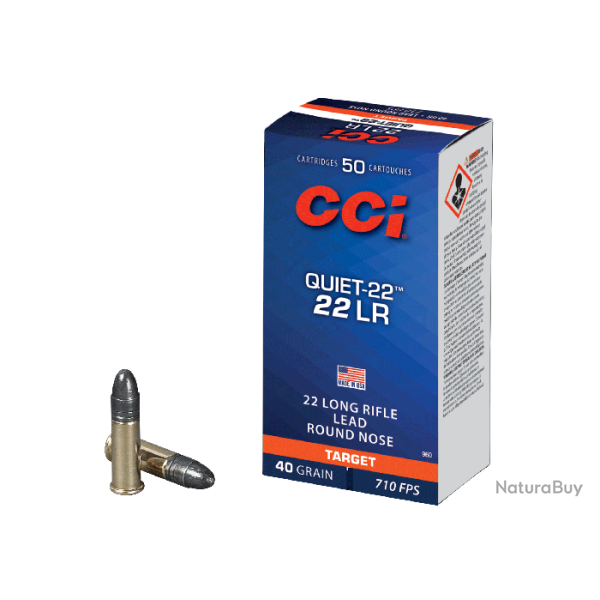 Balles CCI Quiet-22 - Cal. 22 LR - Boite de 50 - Par 20