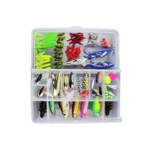 Appt de pche en mtal leurres (101 pices) Souple Coffre  pche
