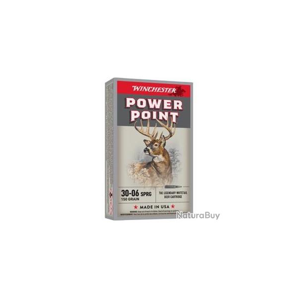 MUNITIONS WINCHESTER CALIBRE 30-06 POWER POINT 150gr - 9.7g x20