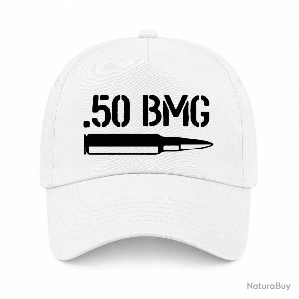 Casquette Arme - Cartouche 50 BMG - Blanc